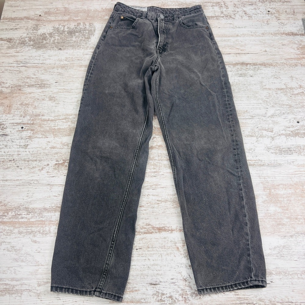 H&M Womens Size 4 Faded Black 90s Baggy High Rise Straight Leg Jeans